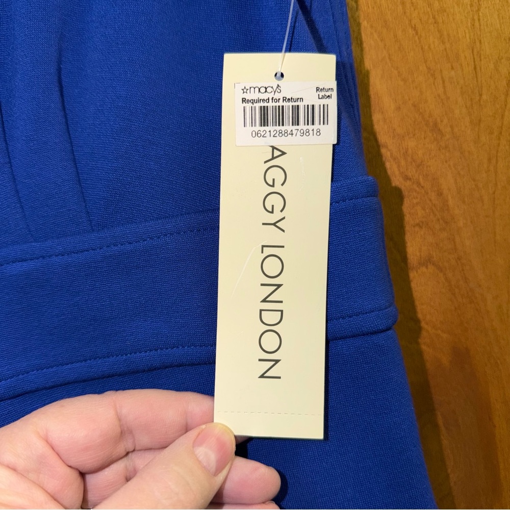 Maggy London Dress Women’s Size 12 Blue Sleeveless Pockets NWT - Picture 7 of 8